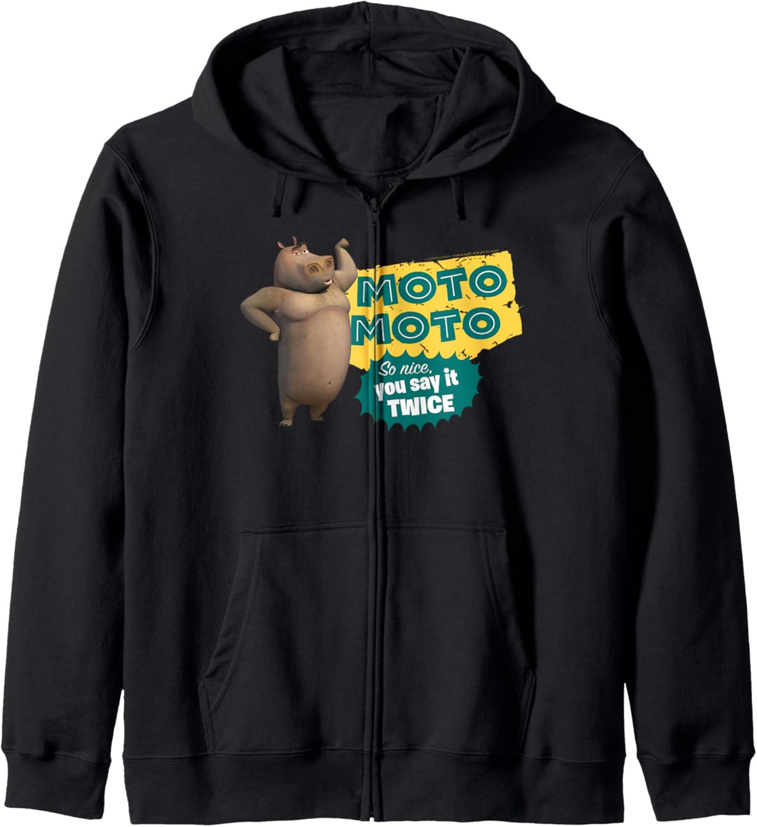 Madagascar Moto Moto Say It Twice Text Poster Kapuzenjacke