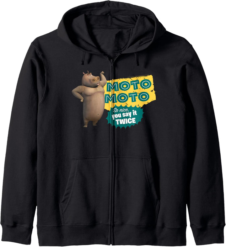 Madagascar Moto Moto Say It Twice Text Poster Kapuzenjacke