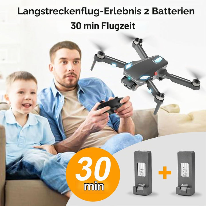 Drohne mit Kamera 1080P HD, RC Quadcopter faltbare Drohne für Kinder, bürstenloser Motor, Ein-Tasten
