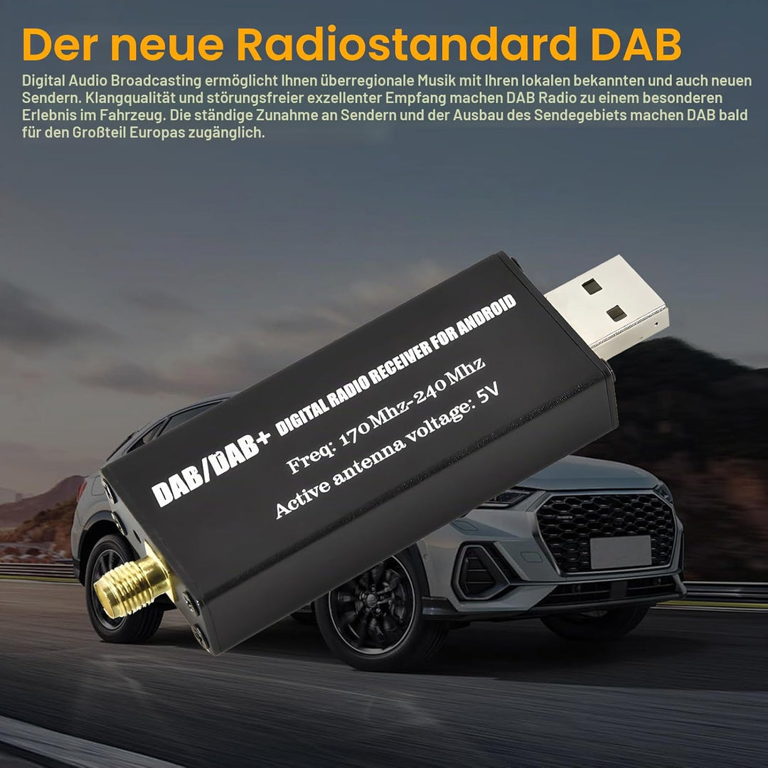 DAB DAB+ Empfänger für Android Autoradio, DAB Box für Digitalradioempfänger DAB+ Tuner mit Antenne,
