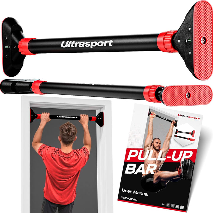 Ultrasport Klimmzugstange, Türreck, verstellbar von 66,5 cm bis 93 cm, ohne Schrauben montierbar, ru