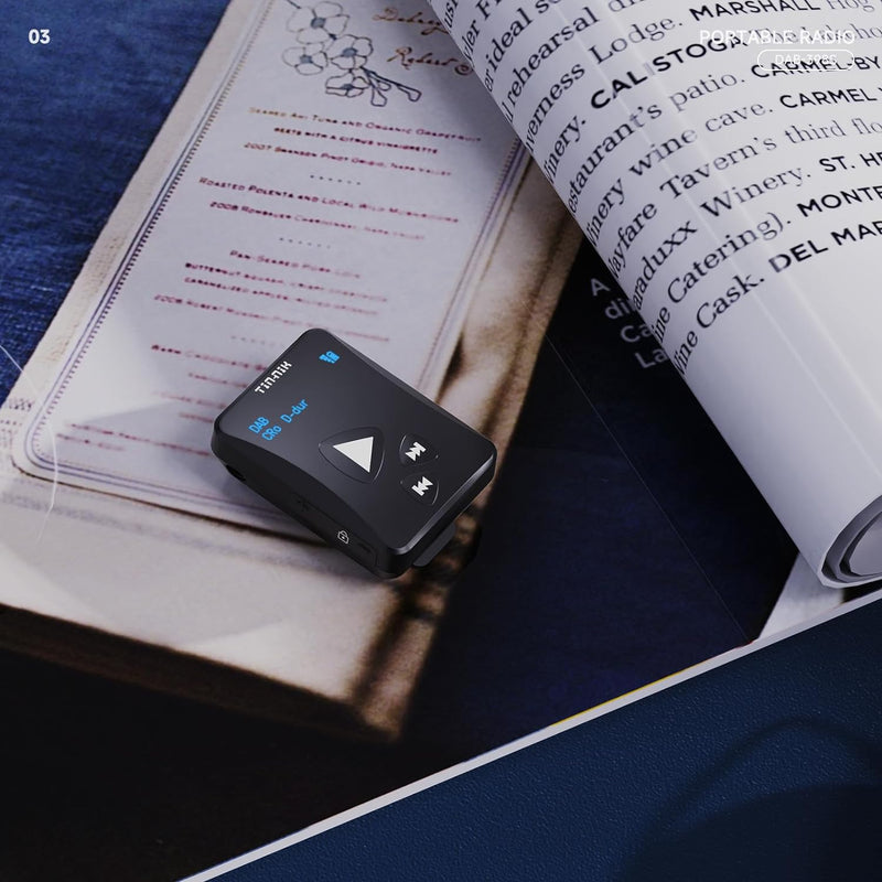 Tin-Nik DAB-398S tragbares DAB/DAB+/UKW-Radio, digitales Taschen-RDS UKW-Mini-Radio mit wiederauflad