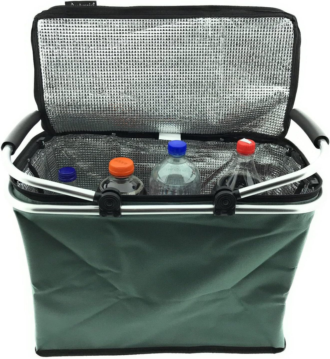 XXL Kühltasche Thermo Einkaufskorb Picknick Kühlbox Campingtasche faltbar stabil Rot Schwarz Grün, G