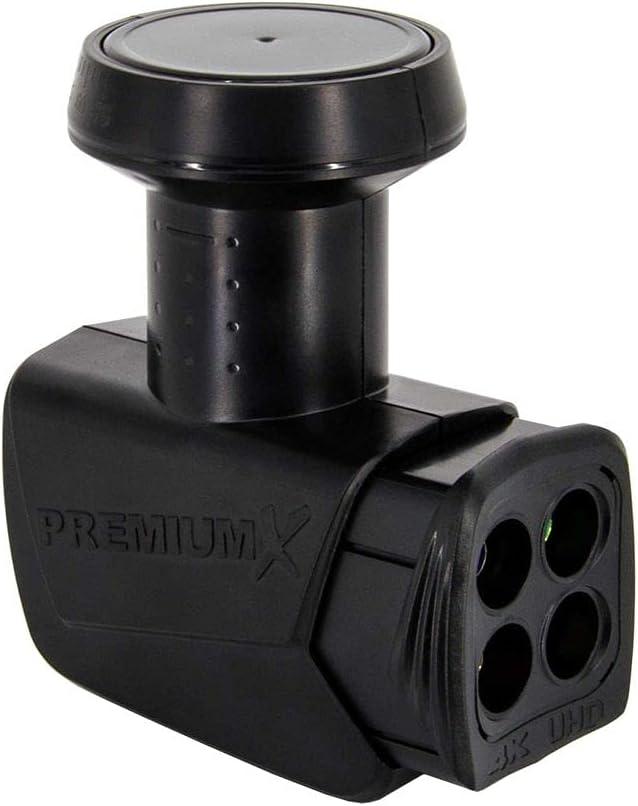 PremiumX Satelliten-Komplettanlage 60cm Antenne Hellgrau Quad LNB bis 4 Teilnehmer 4X DVB-S2 SAT TV