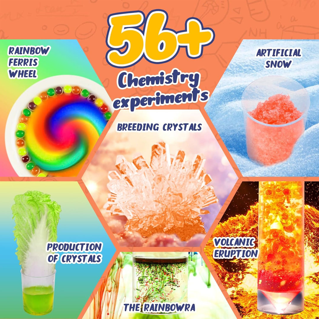 56 Experimentierset für Kinder - Schul-Labor-Experimentierkästen, Bildungsspielzeug für Jungen und M