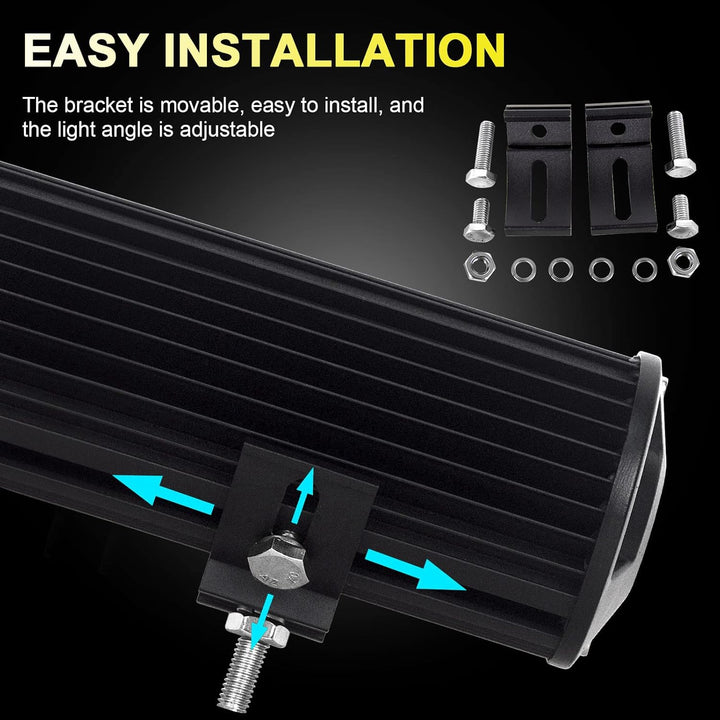 AUXTINGS 15 Zoll 390W LED-Lichtleiste 4 Reihen Spot Flood Combo Beam Off Road Lights Arbeitsleuchte