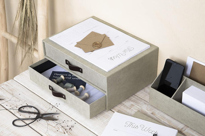 Bigso Box of Sweden BIRGER Schubladenbox für Dokumente und Bürobedarf – Schreibtisch Organizer mit 2