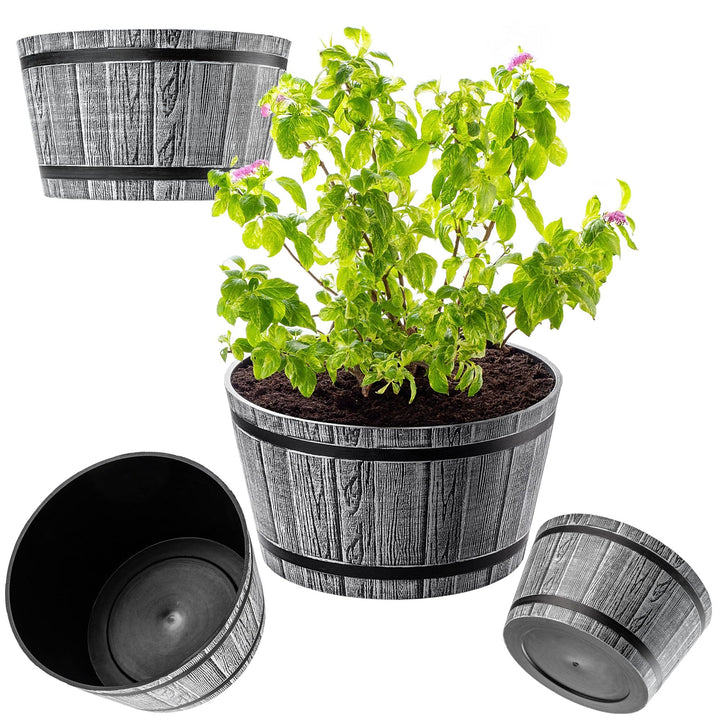 KADAX Blumentopf, Blumenkübel aus Kunststoff, runder Pflanzkübel, Innen- und Aussenbereich, Übertopf