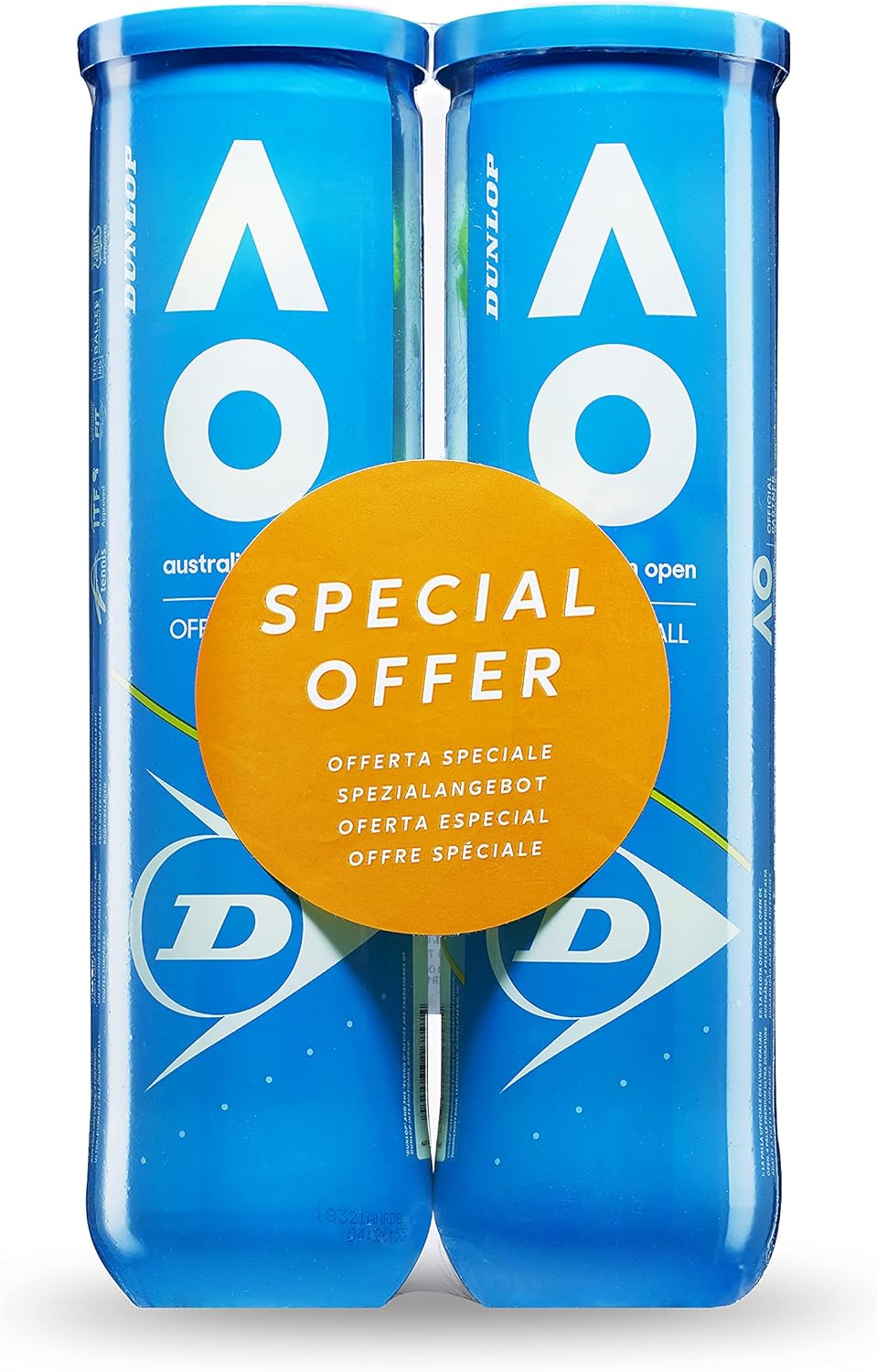 Dunlop Tennis Ball Australian Open - for Clay, Hard Court and Grass 2x4 Bälle, 2x4 Bälle