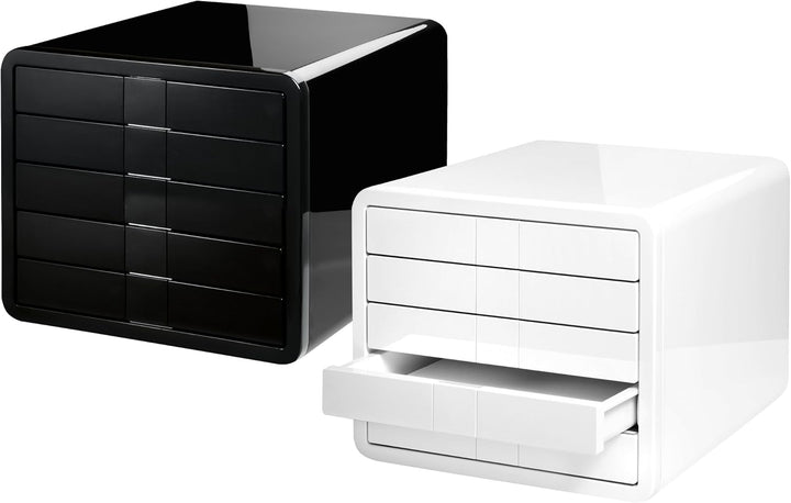 HAN Schubladenbox i-BOX, Schreibtischbox mit 5 Schubladen bis A4/C4, Auszugsperre, diskretes Beschri