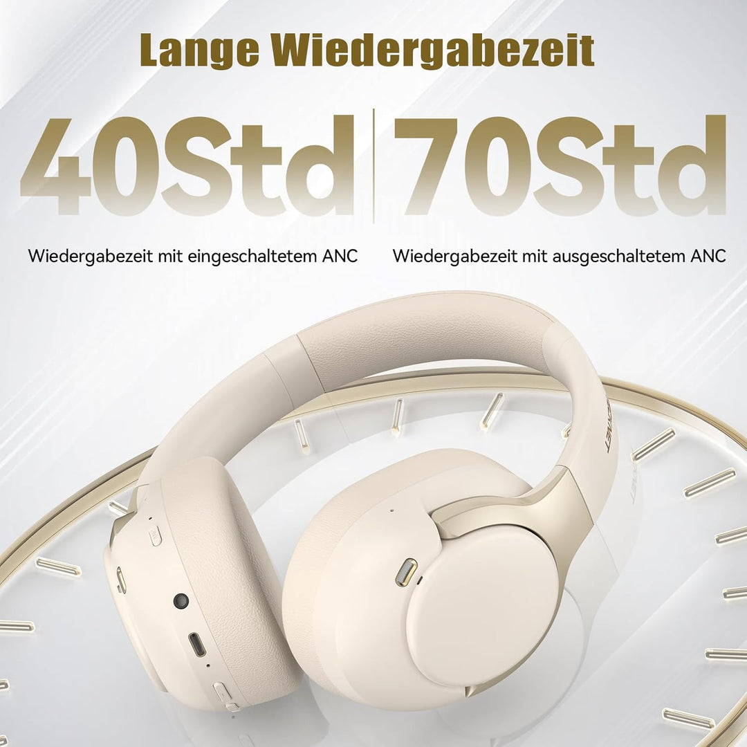TECKNET Over Ear Kopfhörer Bluetooth mit Hybrid Active Noise Cancelling, Kabellose Bluetooth 6.0 Kop