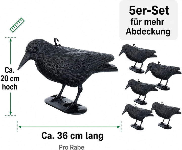 Brandsseller 5er-Set Taubenschreck Rabe Krähe abwehr von Kleinvögeln und Tauben Vogelschreck Tierfre