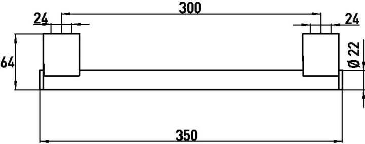 Emco 357000130 Wannengriff System 2, 300 mm, verchromt