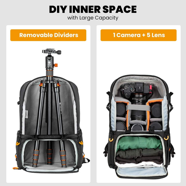 TARION Wasserdicht Kamerarucksack Spiegelreflex: DSLR SLR Gross Kameratasche mit 15,6 Zoll Laptopfac