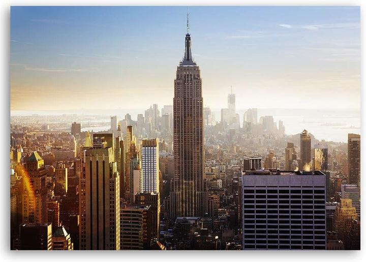 Wandbild Empire State Building Modern Deko Kunst Bilder Braun 90x60 cm Deko Paneel 90x60 cm Braun_b,