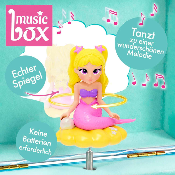 CRAZE MUSIC BOX Mermaid | Spieluhr mit Melodie, Mädchen Schmuckkästchen mit drehender Meerjungfrau,
