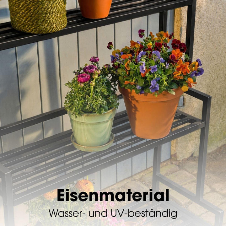 MICA Decorations Greenrax Pflanzenregal auf Rädern - Pflanzenständer für Zimmerpflanzen, Aussenpflan