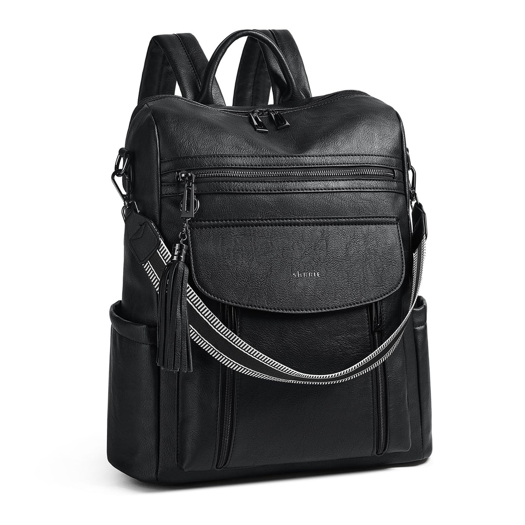 Shrrie Laptop-Rucksack für Damen, 15,6 Zoll Reise-Rucksack aus Leder, Handgepäck-Rucksack Computerta