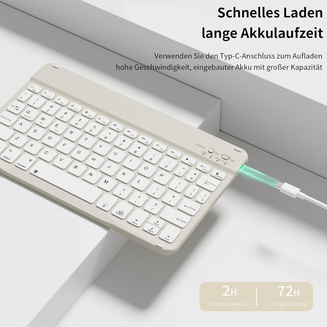 Tastatur Hülle für iPad 9. / 8. / 7. Generation 10,2 Zoll, 360° Schutz TPU Hülle mit Abnehmbarer Bel