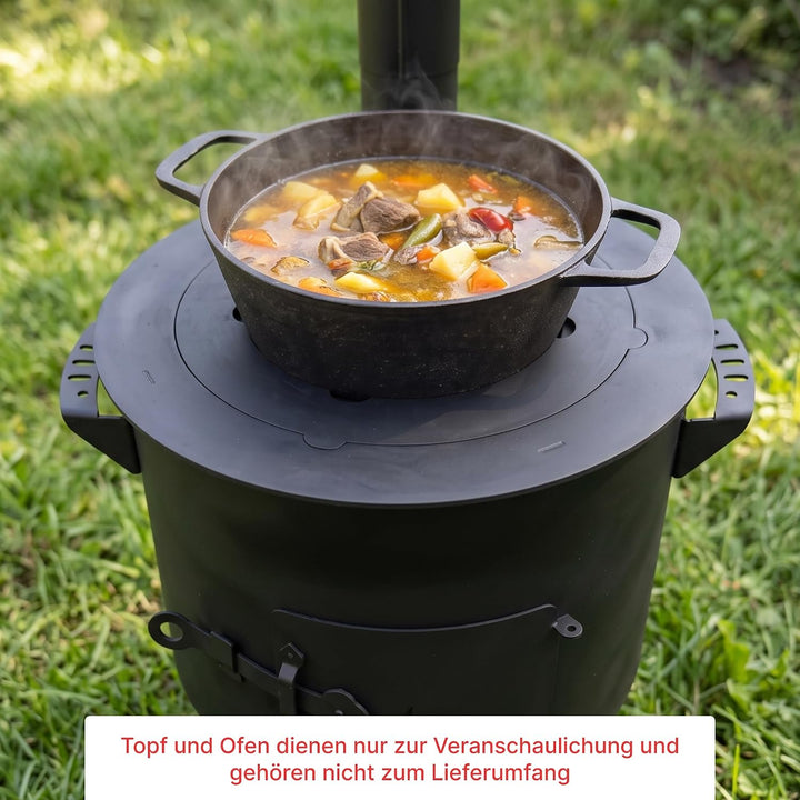 4BIG.fun Adapter - Ringe für Eintopfofen 34,5-38 cm Utschak Herdplatte für Feuerkessel Anpassungspla