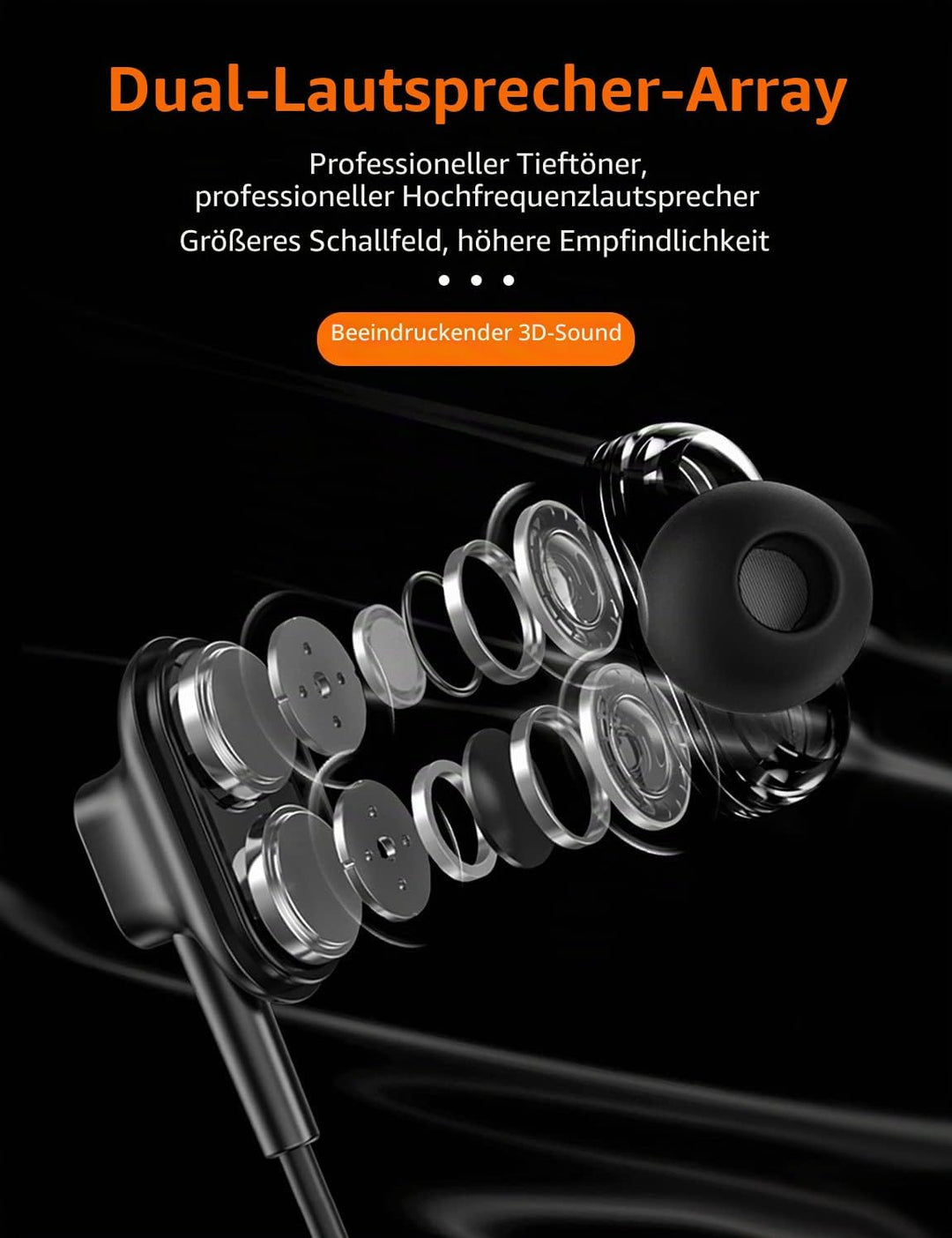 MAS CARNEY BI2 Bluetooth Kopfhörer In Ear (1 Kopfhörer), 1 Kopfh&amp;