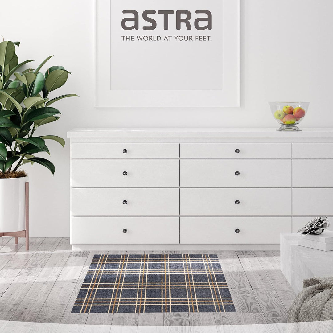 Astra rutschfeste Sauberlaufmatte innen - Karos 66 x 110 cm - Wohnraum Fussmatte Design - Extrem sau