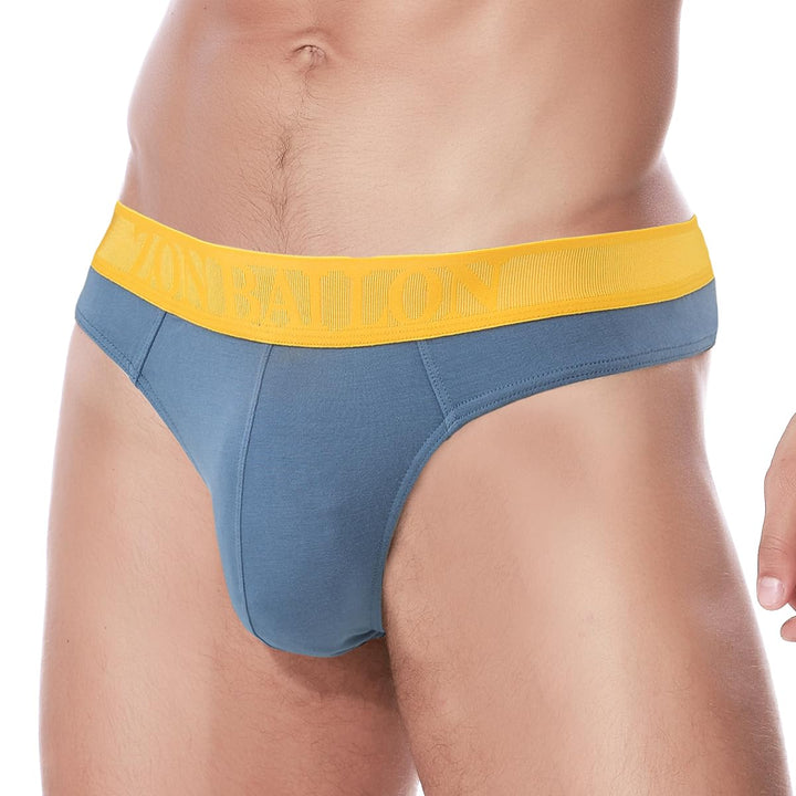 ZAIGELUO Herren String Bambus Tanga Unterwäsche Bulge Pouch Sexy Niedrige Taille T-Back Komfortabel