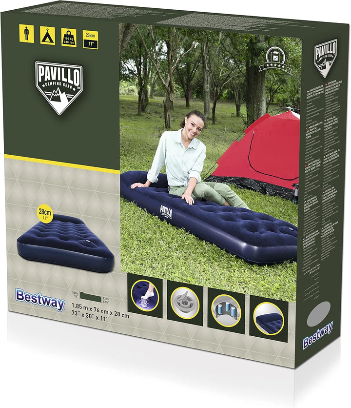 Pavillo Luftmatratze Schnell Aufblasen Outdoor Camping Luftmatratze mit Eingebautem Kissen Blau Sing