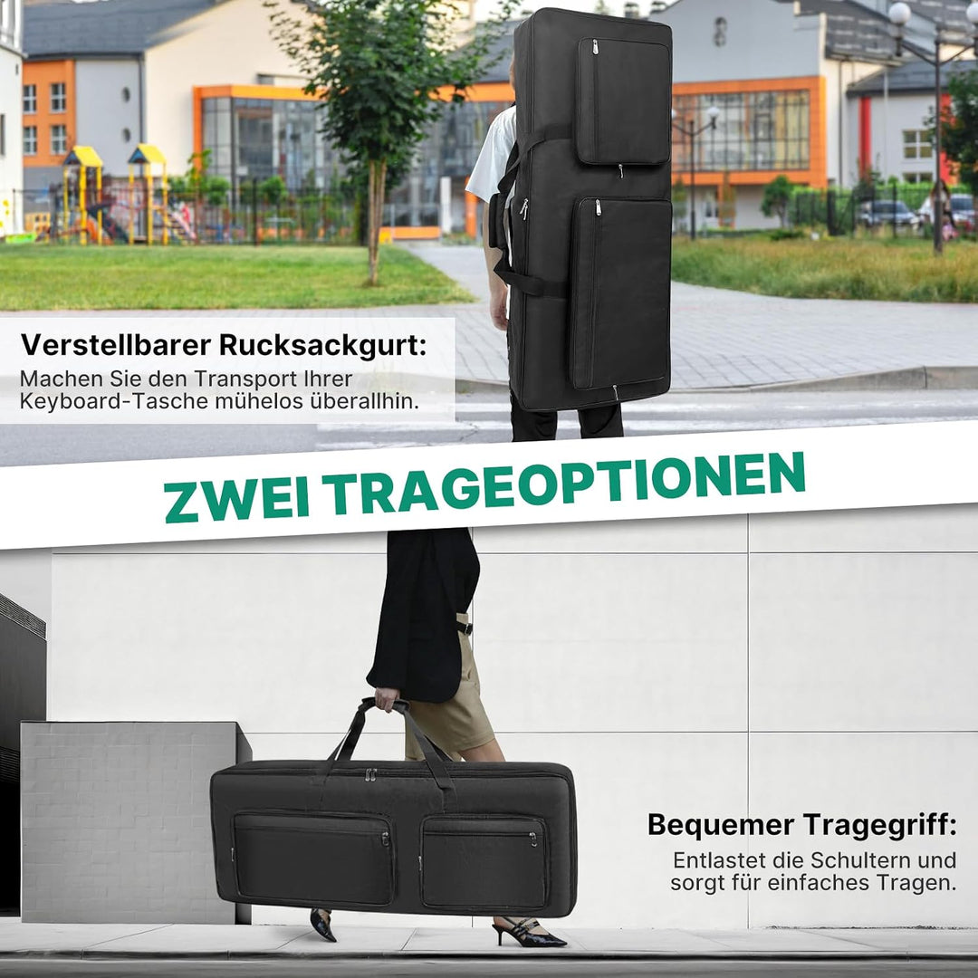 SUNDOY 76-Tasten Keyboard Tasche, Gig Bag mit 8 mm Polsterung Für 73/76-Tasten-Klavier, Für 73/76-Ta