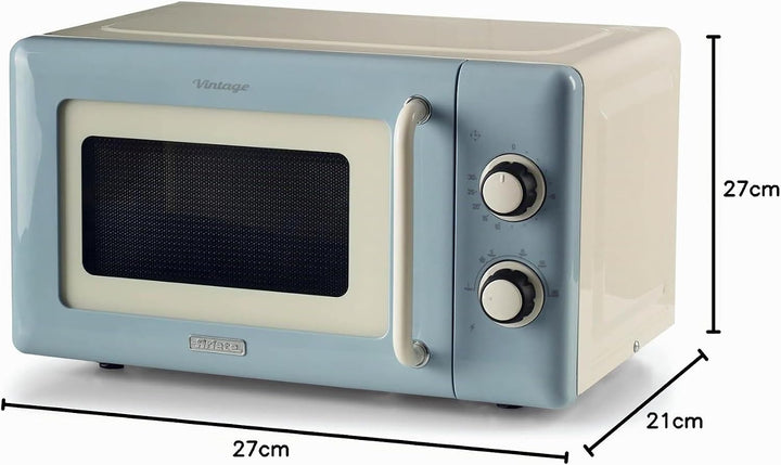 Ariete 3960 Mikrowelle Vintage, 800 W, Fassungsvermögen 20 l, 3 Funktionen, 6 Kochstufen, Timer, hel