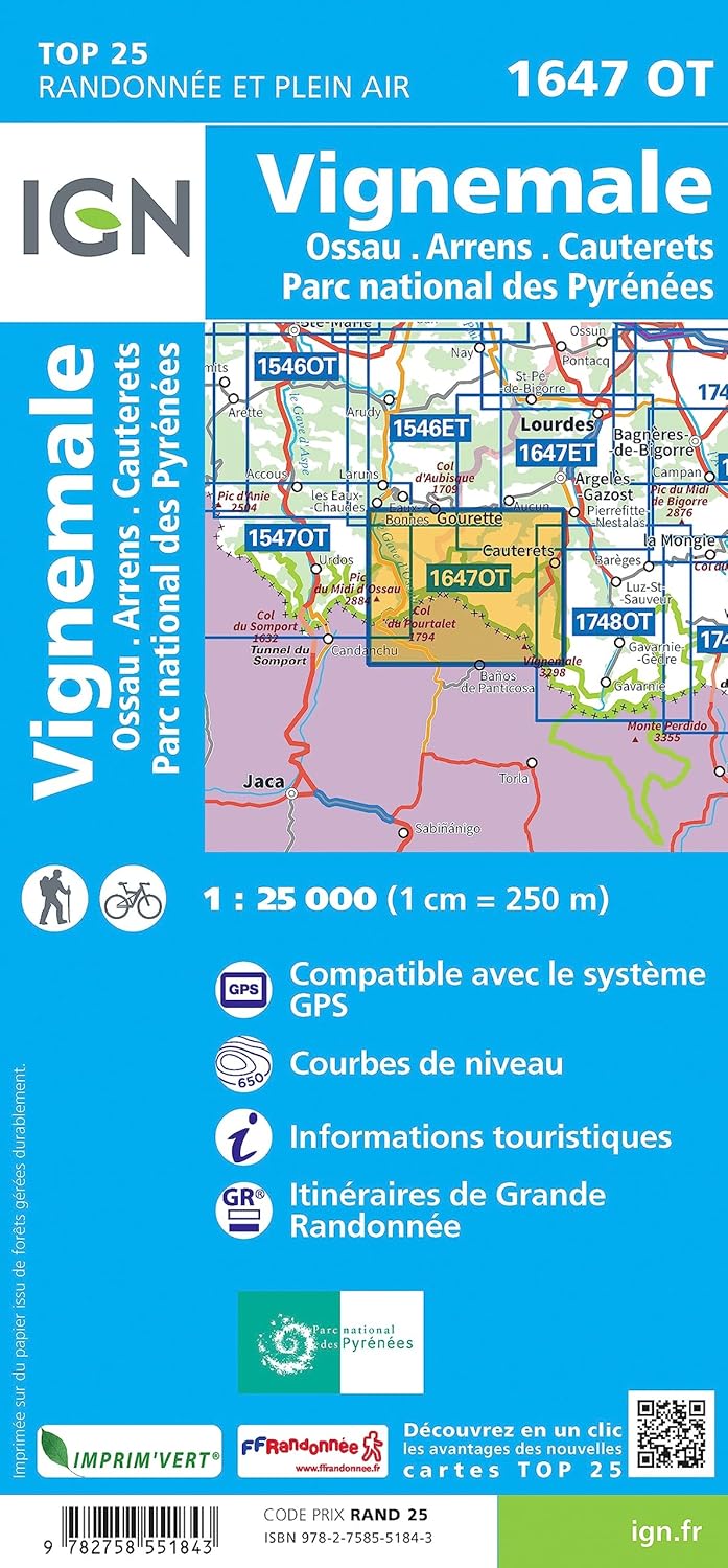 Vignemale Ossau Cautetrets 1:25 000 (TOP 25), Karte