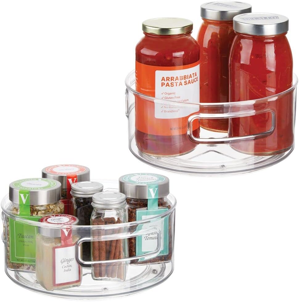 mDesign 2er-Set drehbares Kosmetiktablett – stilvolle Ablagefläche für Lotion, Kosmetik und Medikame