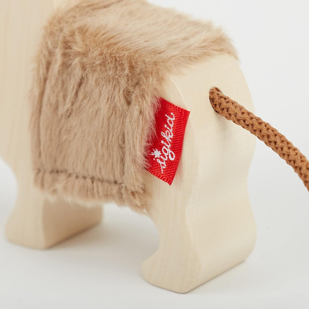 SIGIKID 39515 Holztier Löwe Cudly Wudly Mädchen und Jungen Babyspielzeug empfohlen ab 3 Jahren natur