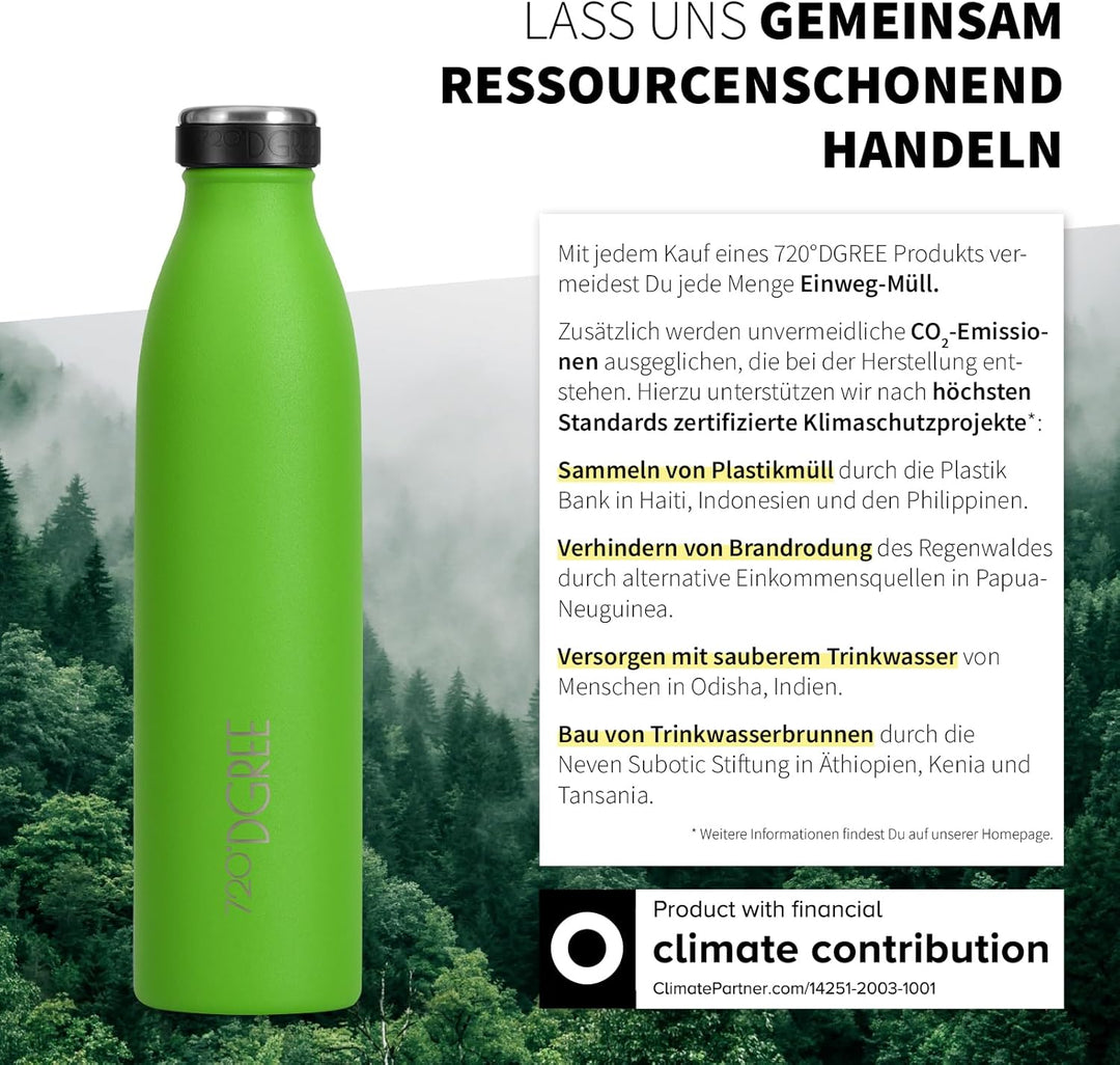 720°DGREE Edelstahl Trinkflasche “milkyBottle” - 750ml - BPA-Frei, Auslaufsicher, Kohlensäure geeign