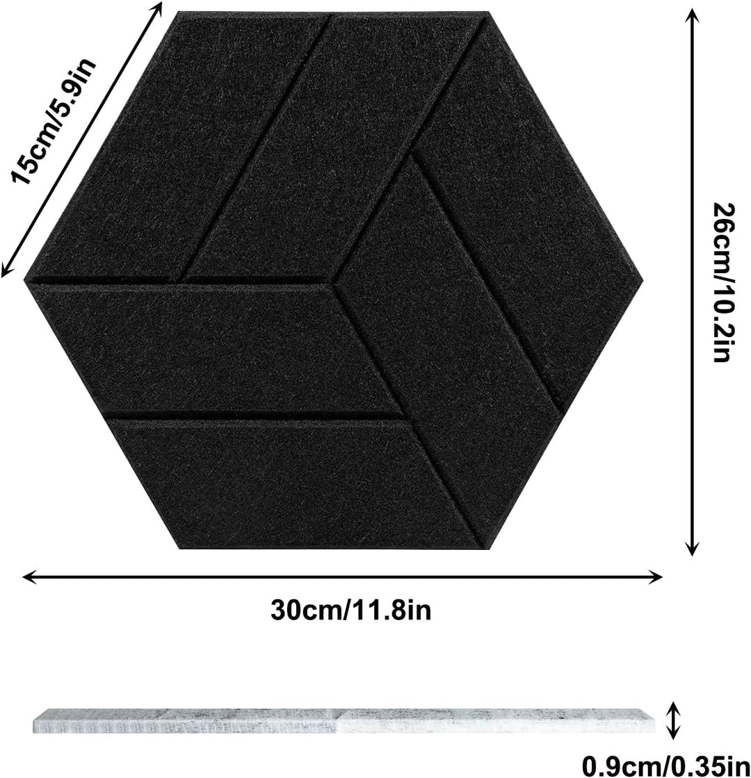 12 Stück Akustikpaneele Hexagon Selbstklebend Akustikplatten Akustikschaumstoff Akustik Panel Wandpa