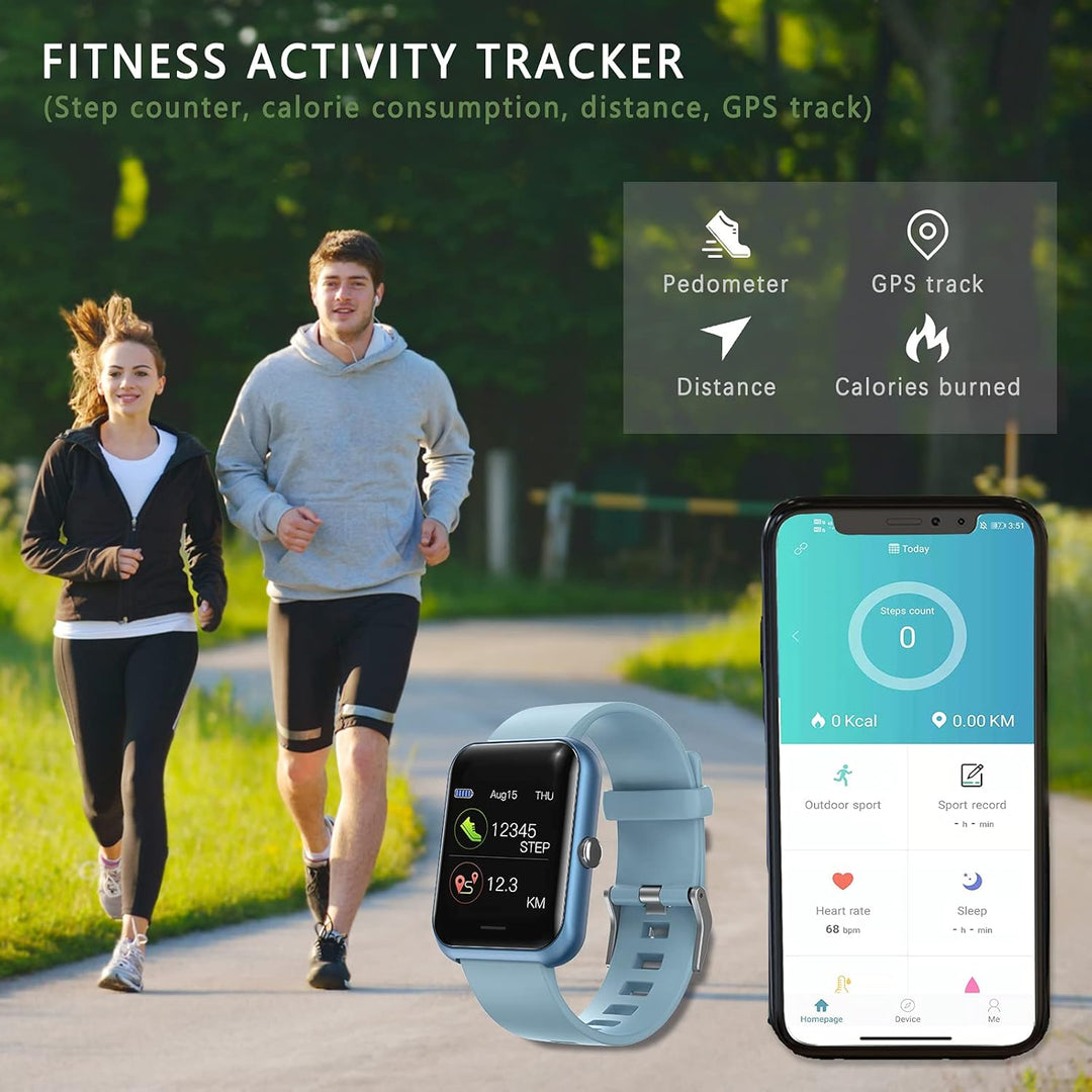 SUPBRO Smartwatch Fitness Armband Tracker 1,3" Herzfrequenzmessungen Schlafüberwachung Smartphone-Be