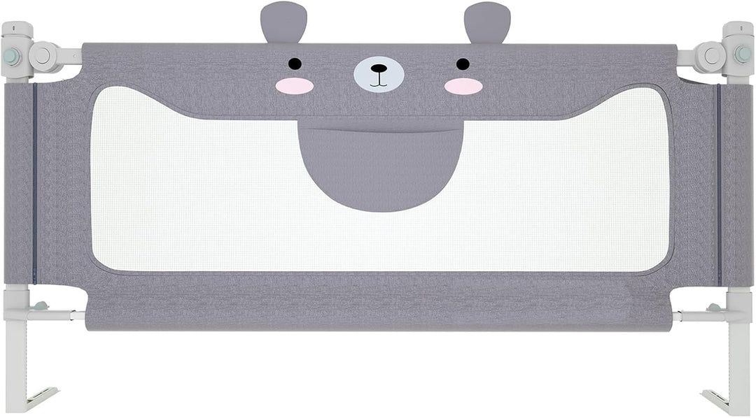 YRHome 200cm Rausfallschutz Baby Bettgitter Schutzgeländer, Höhenverstellbar Kinderbettgitter mit Do