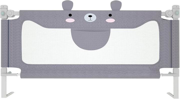 YRHome 200cm Rausfallschutz Baby Bettgitter Schutzgeländer, Höhenverstellbar Kinderbettgitter mit Do