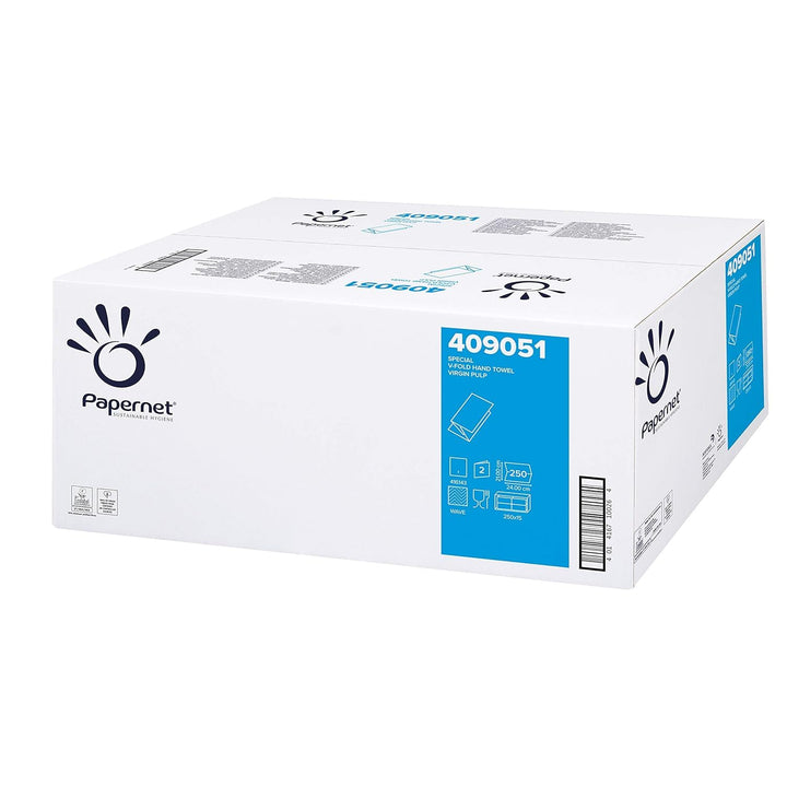 Papernet Special V-Fold Falthandtuch hochweiss 2-lg. 21x24cm 15x250 Tücher Zellstoff