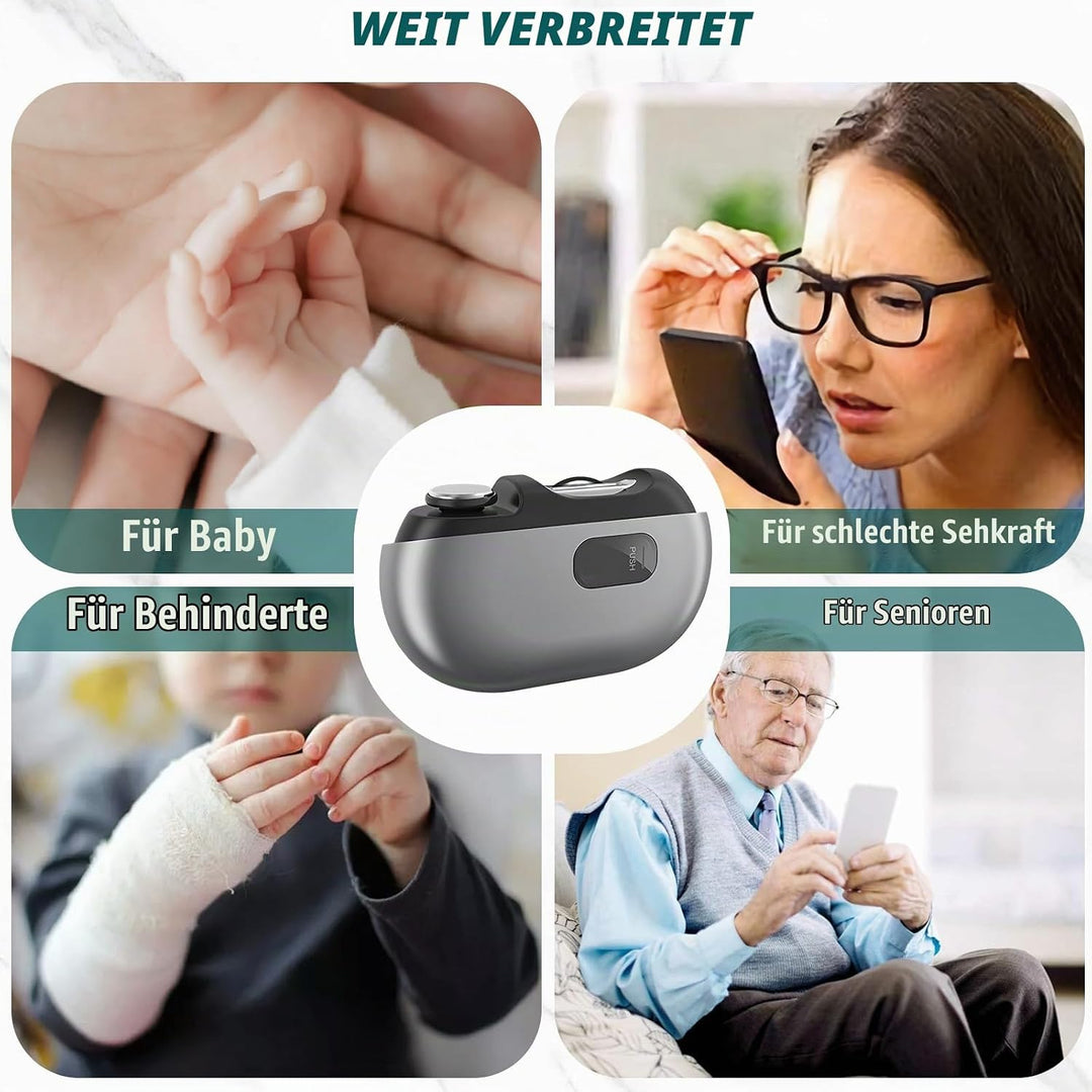 OneNine Elektrischer Nagelknipser, 3 in 1 Automatisches Schneiden Schleifen und Aufbewahren von Nage