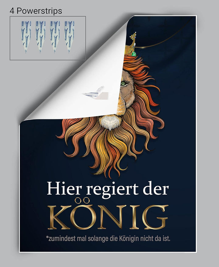 wandmotiv24 Poster als Wanddeko, Grösse 80x60cm, Hier regiert der König, Löwe, Königin, Afrika, Tier