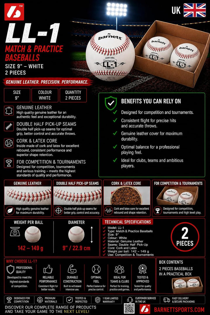 BARNETT LL-1 Baseball Ball Wettkampf und Training, 9&