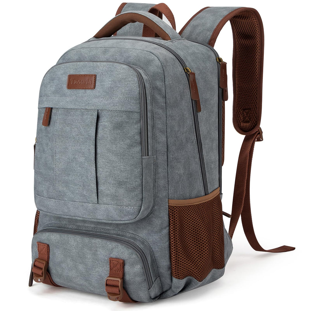Tzowla Canvas Laptop Rucksack aus Segeltuch,Reise Backpack Tasche Herren und Damen,Arbeit Reiserucks
