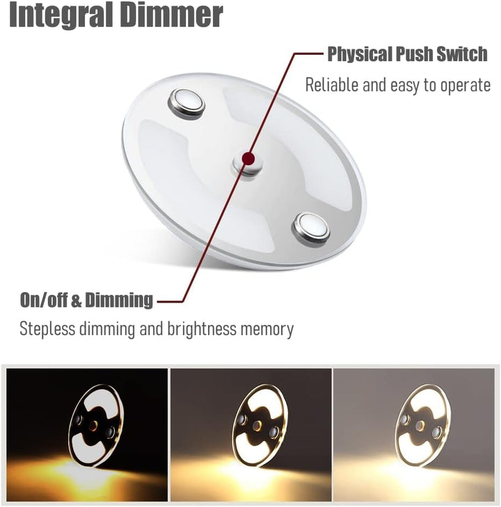 Obeaming 12V LED Deckenleuchte Wohnmobil Mit blauem Licht 75mm Dimmbar Rund Leuchte 235lm Aufbauleuc