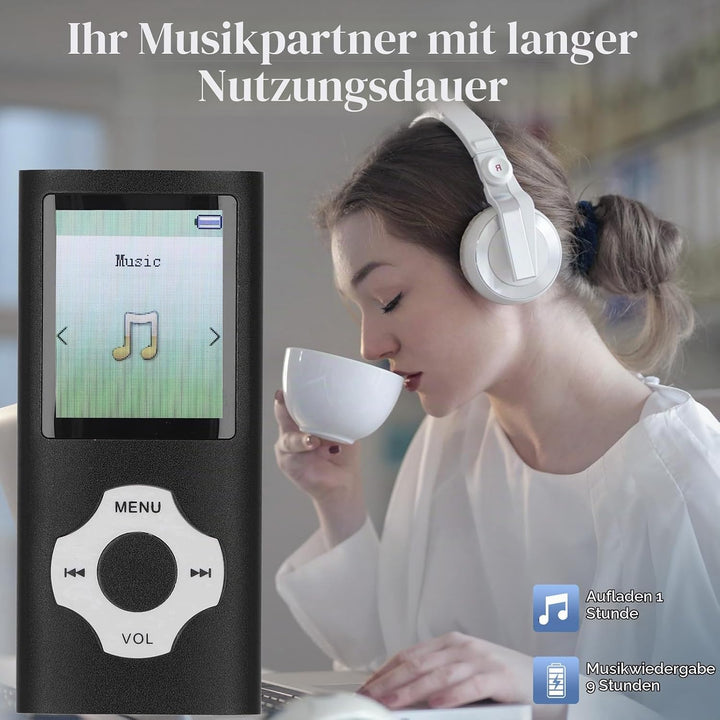 Bewinner MP3 -MP4 -Player mit Bluetooth und WiFi, Tragbarer Verlustfreier Sound MP3, HiFi Sound 1.8i