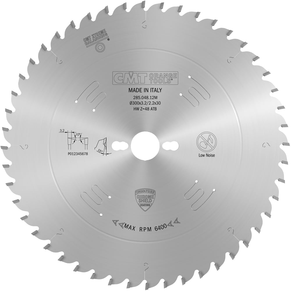 CMT Orange Tools Kreissägeblatt HW 300 x 3,2 / 2,2 x 30 Z=48 10° ATB - 285.048.12M - für Querschnitt