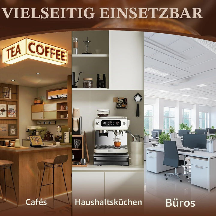 Kaffee Klopf Box Behälter, Edelstahl Kaffee Abklopfbehälter Sudschublade mit Klopf-Stick, Verdickter