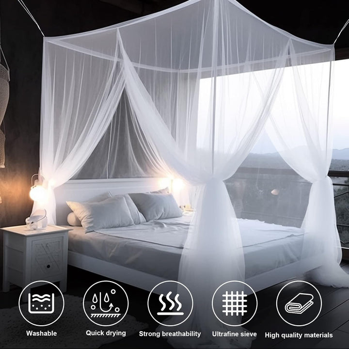 Moskitonetz, Moskitonetz Doppelbett mit 4 Ecke, Grosses Mückennetz für Bett, Einzelbett und Doppelbe