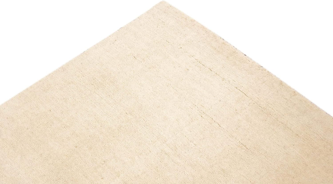RUG PRINCE Wollteppich Gabbeh Uni 40x60 Handgewebt Weiss Einfarbig Handarbeit Zimmer Weiss 40x60 cm,
