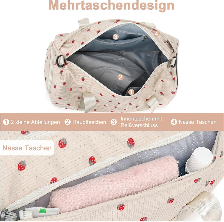 Sporttasche Kinder Schwimmtasche Jungen Damen mit Schuhfach und Nassfach Badetasche Teenager Kleine